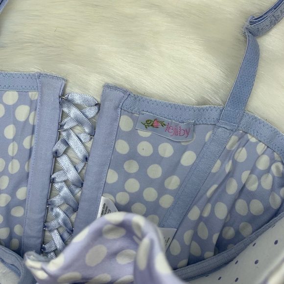 Vintage Maison LeJaby lavender polka dot set NWOT - Picture 7 of 8